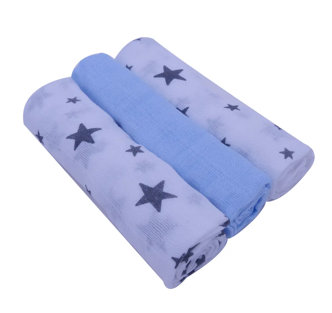 3 Pack Newborn Baby Cotton Muslin Square Burp Cloth Nappy Wipe