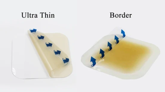 Curativo hidrocolóide ultrafino descartável adesivo para tratamento de feridas médicas usado para absorver o exsudato